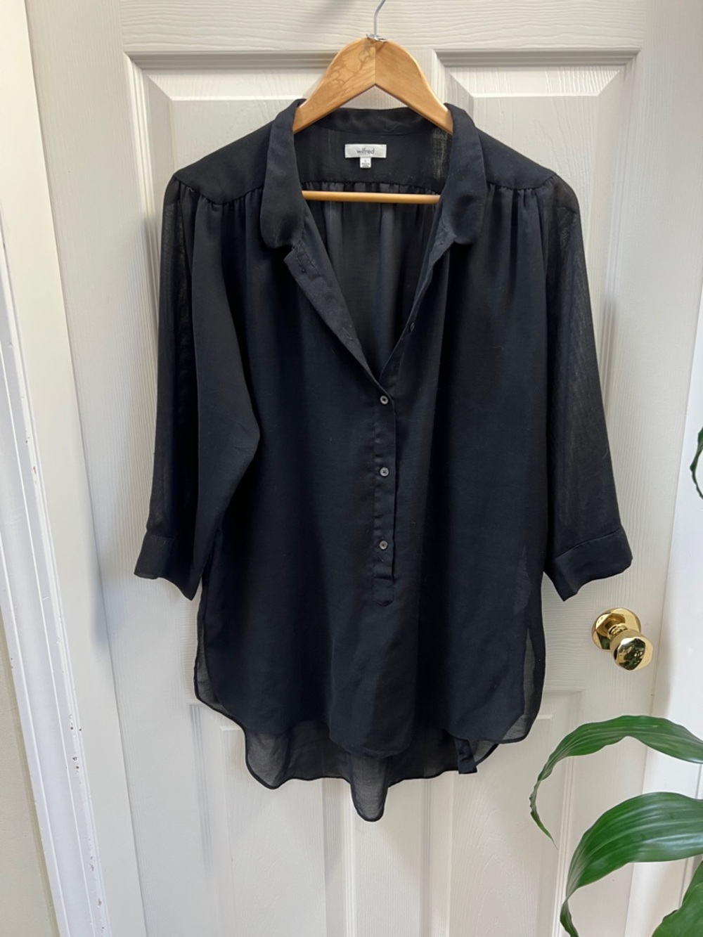 ARITZIA Wilfred Sheer Button-Front Women's Blouse